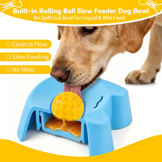 Silicone Slow Feeder Lick Bowl - Wet Food, Broth & Anxiety Relief