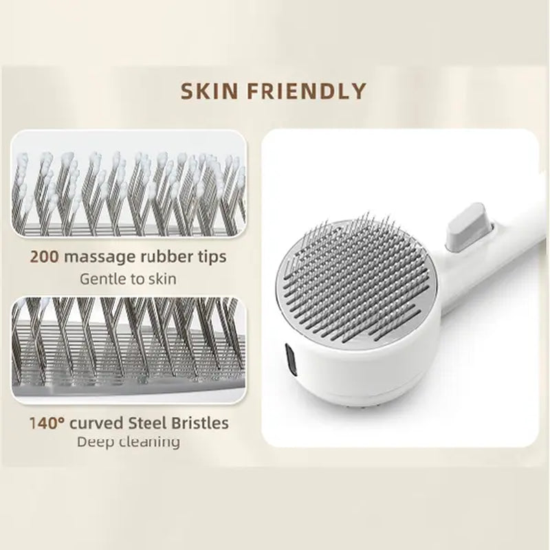 Fresh Fur Shower Brush,2 in 1 Pet Steam Brush,Spray Hair Removal Comb for Cats & Dogs - Deshedding& Grooming