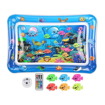 Cutiepawsome Interactive Sensory Water Mat for Kittens - 3D Floating Fish Toy, LED Light, Chirping Flapping Bird Wand, Thick PVC, Rechargeable USB-C, 440G, 67X47X7Cm/70X50Cm, Reduces Stress, Indoor Pet Enrichment Gift (Tiktok Shop Black Friday Trending),