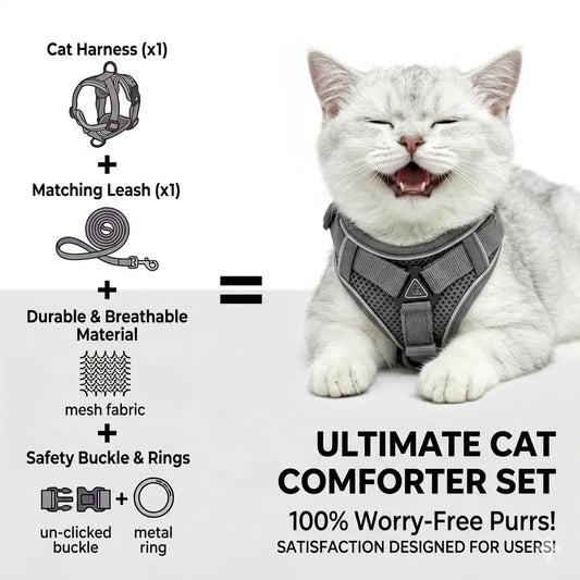 Escape-Proof Cat Harness & Leash Set - Safe, Breathable Outdoor Adventures