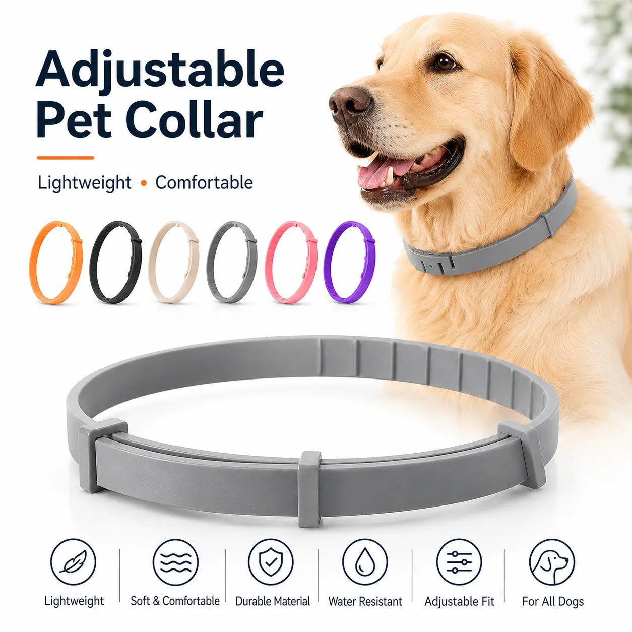 Lightweight Everyday Dog Collar - Adjustable, Fresh-Scented & Built to Last