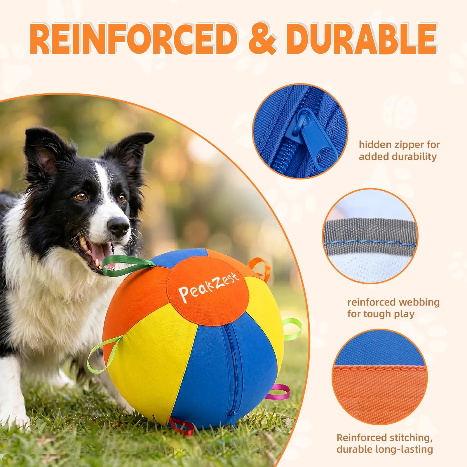 Interactive Herding Ball for Dogs, Bite Resistant Inflatable Dog Ball Set with Cover and Pump, Outdoor Exercise Toy Gift