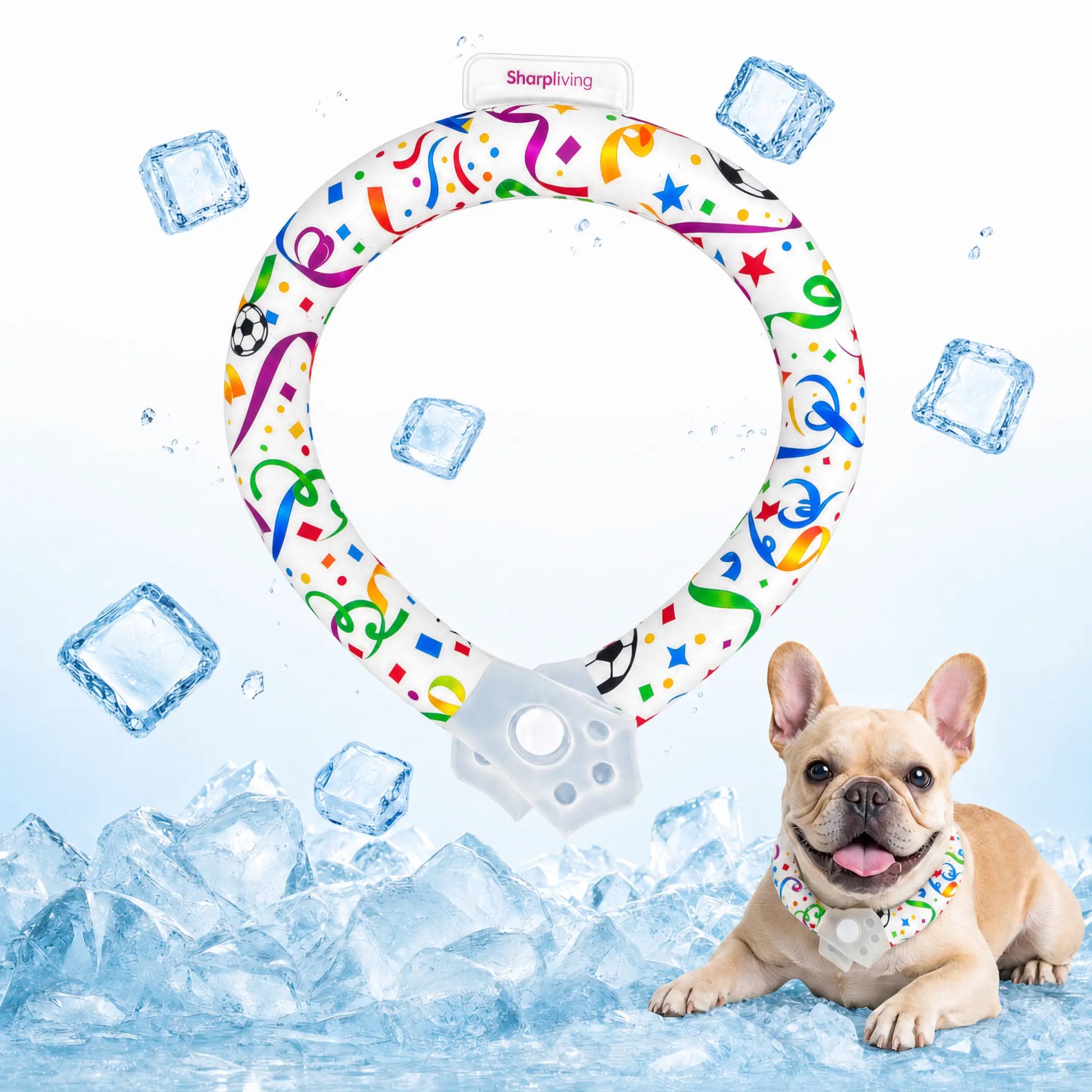 Reusable Pet Cooling Collar, 64°F PCM Ice Ring for Dogs & Cats, No Condensation Sweat-Free Dog Neck Ring, Fast Freeze Instant Heat Relief Neck Wrap for Summer Outdoor Walking, Travel & Anti-Heatstroke, Safe Premium TPU Chill Loop for Puppy & Large Dogs