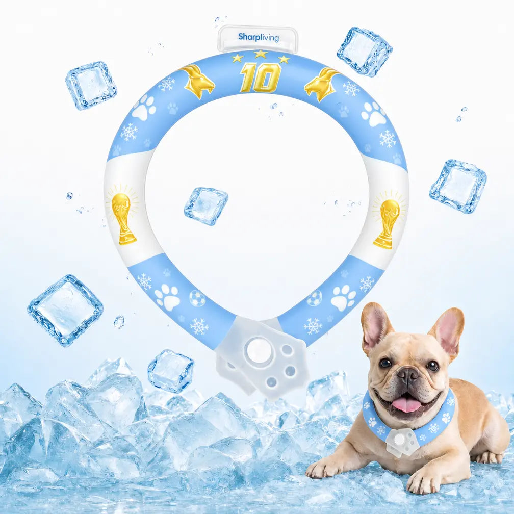 Reusable Pet Cooling Collar, 64°F PCM Ice Ring for Dogs & Cats, No Condensation Sweat-Free Dog Neck Ring, Fast Freeze Instant Heat Relief Neck Wrap for Summer Outdoor Walking, Travel & Anti-Heatstroke, Safe Premium TPU Chill Loop for Puppy & Large Dogs