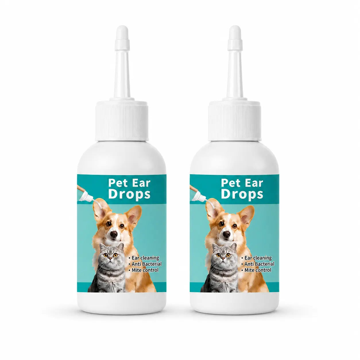 Dog Ear Cleaner for Dogs & Cats, 60 Ml Pet Ear Wash Solution with Soft Applicator Tip for Routine Ear Hygiene, Dirt & Debris Removal
