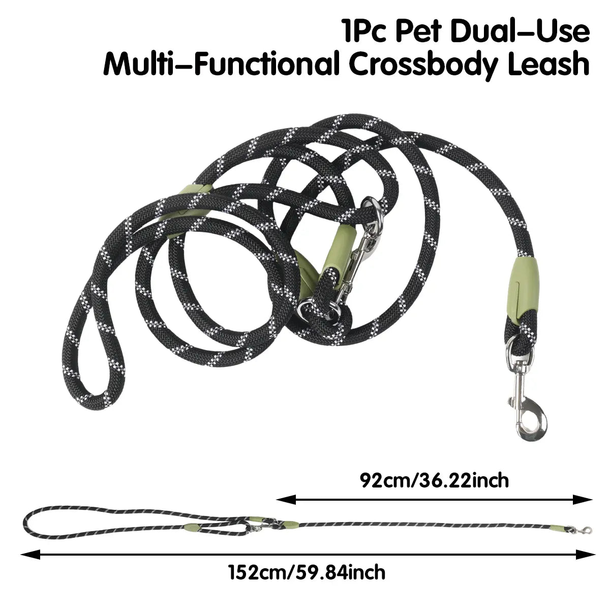 Hands-Free Crossbody Dog Leash - Run, Hike & Train With Hands Free