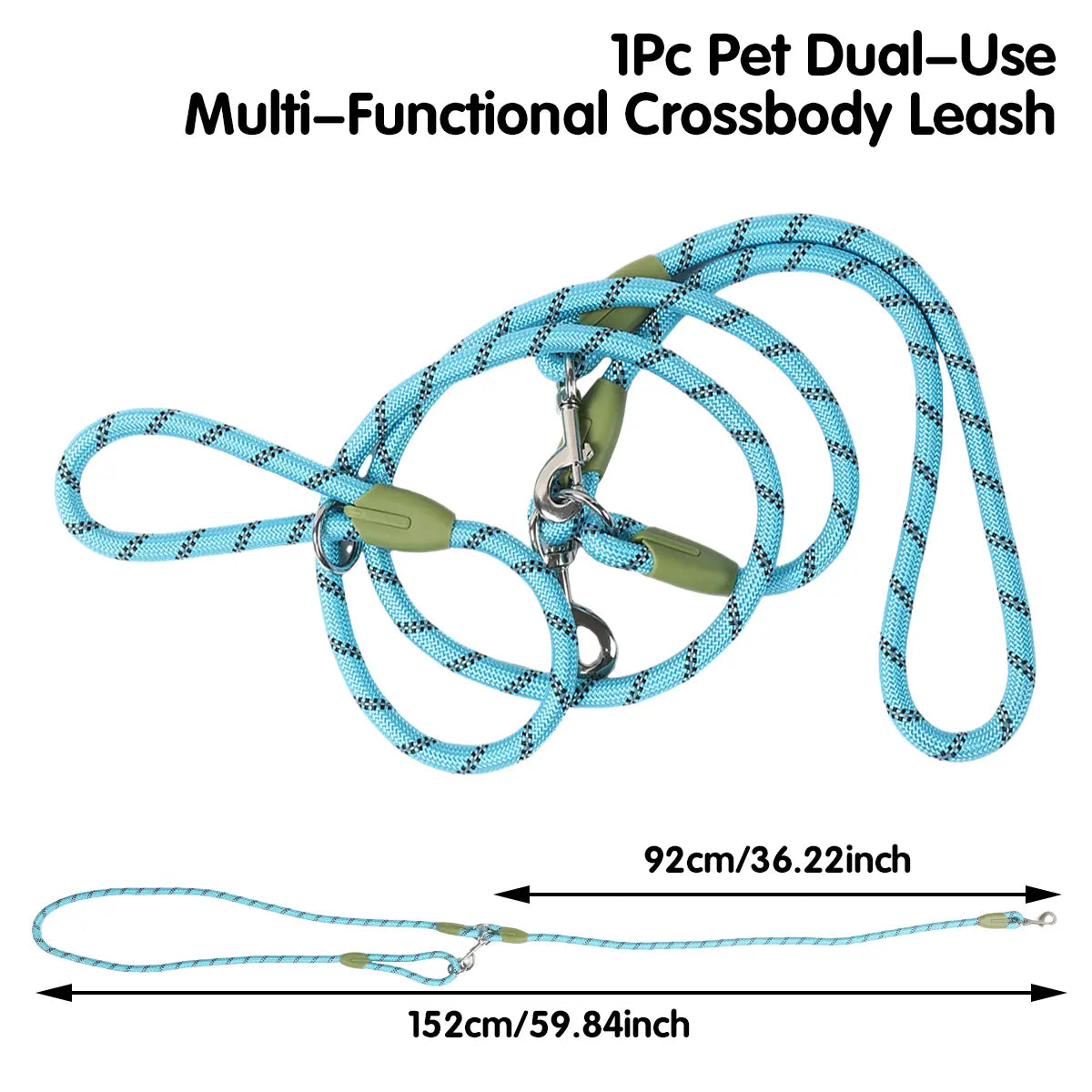 Hands-Free Crossbody Dog Leash - Run, Hike & Train With Hands Free